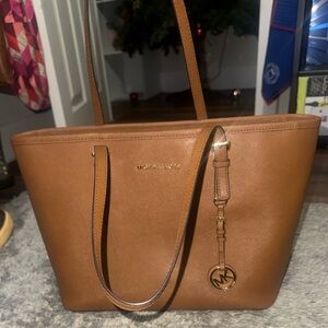 Michael Kors Tan Tote Bag with Gold Accents